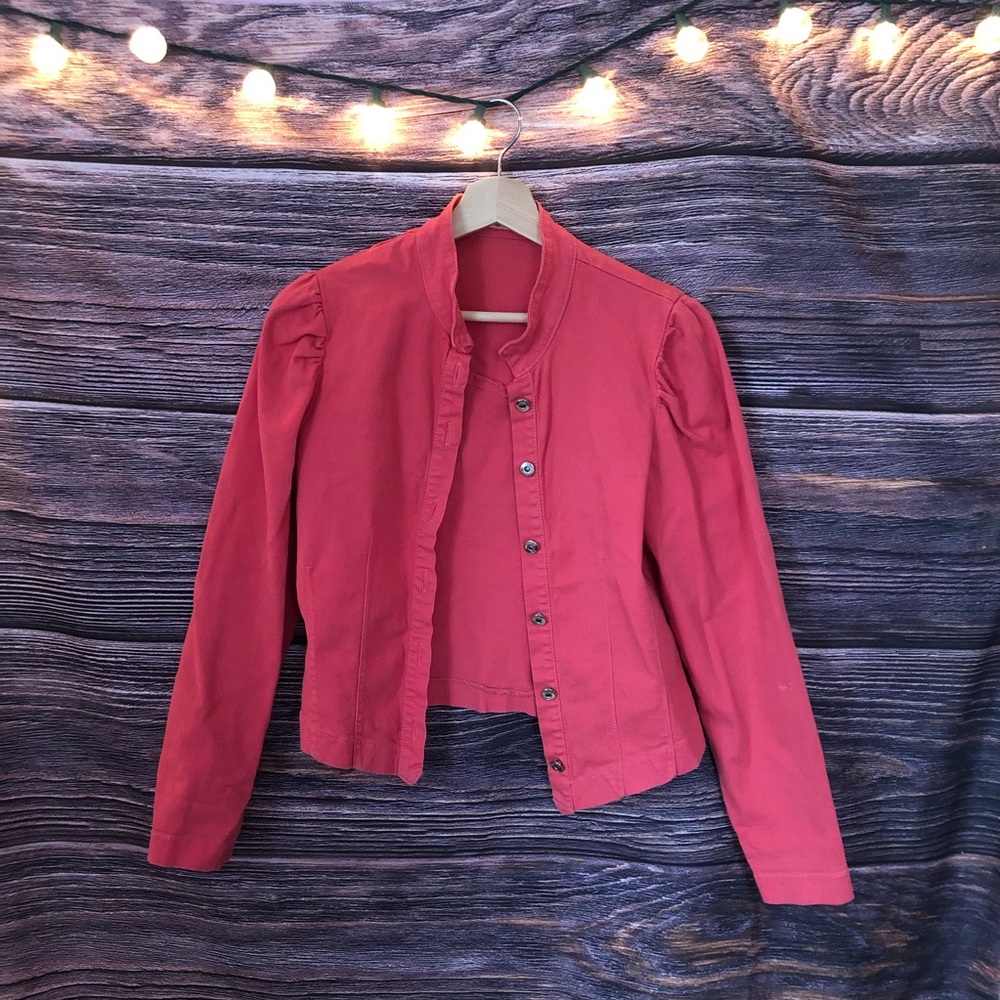 Pink denim jacket